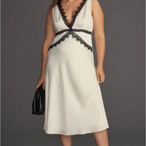 NWT Size 1X, By Anthropologie Lace-Trim V-Neck Slip Dress